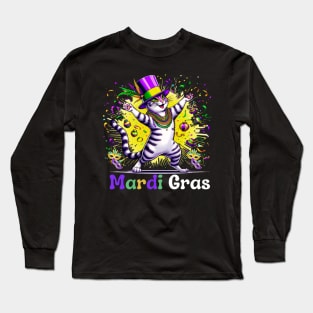 Cats Kitten Kitty Mardi Gras Festival Party Cat Lover Long Sleeve T-Shirt